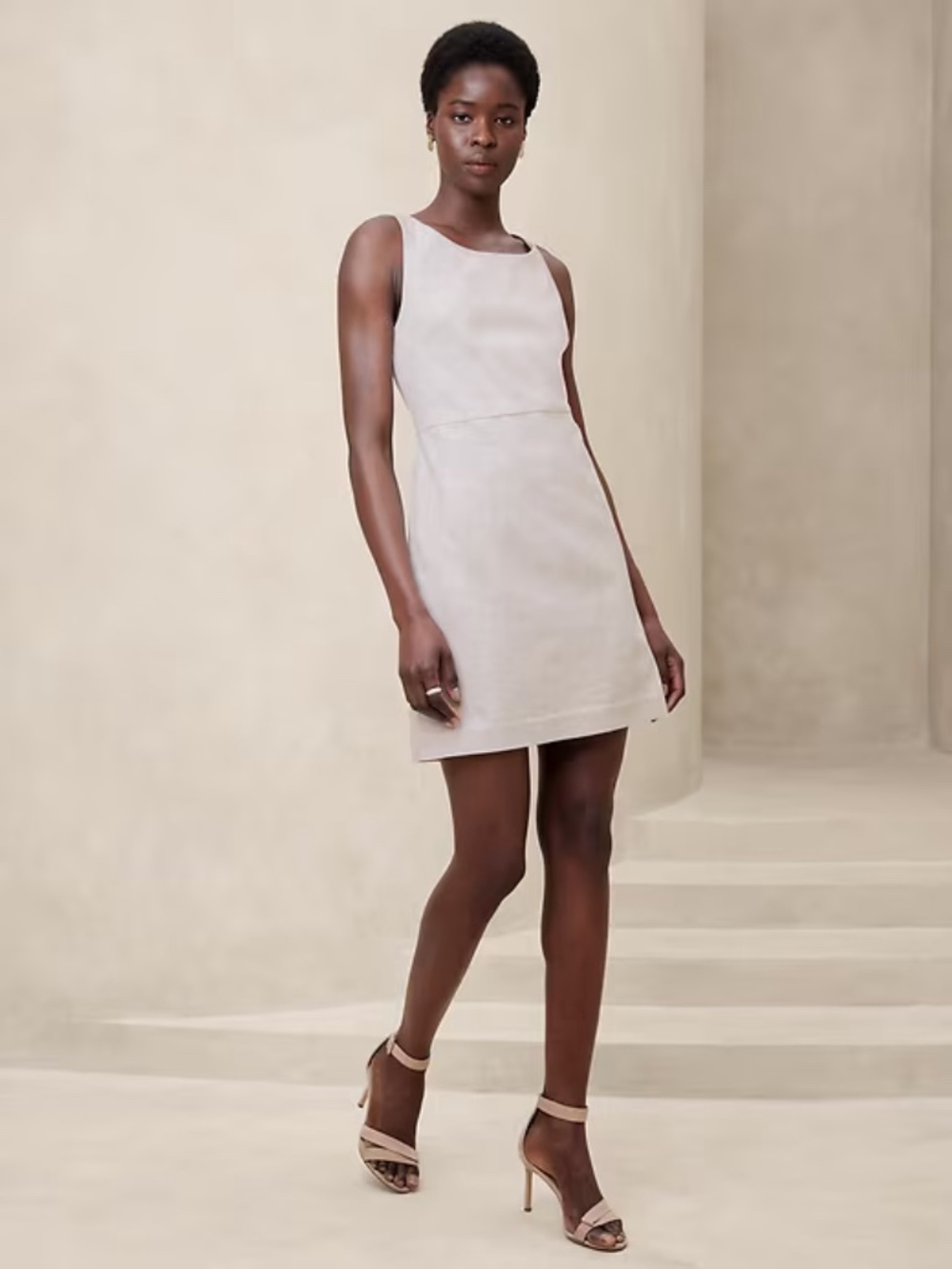 Banana Republic Factory Linen Blend Sheath Mini Dress Flax 6
